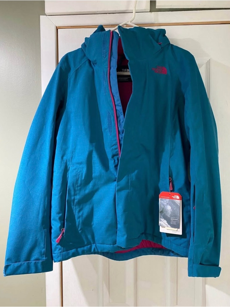 The North Face Teal-Handle Pink Women's Hooded Jacket